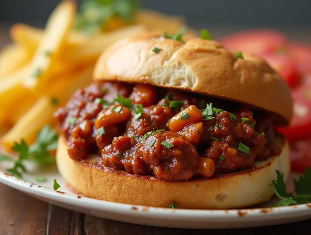 Italian Garlic Bread Sloppy Joes with melted cheese and savory meat filling, sliced and ready to serve.