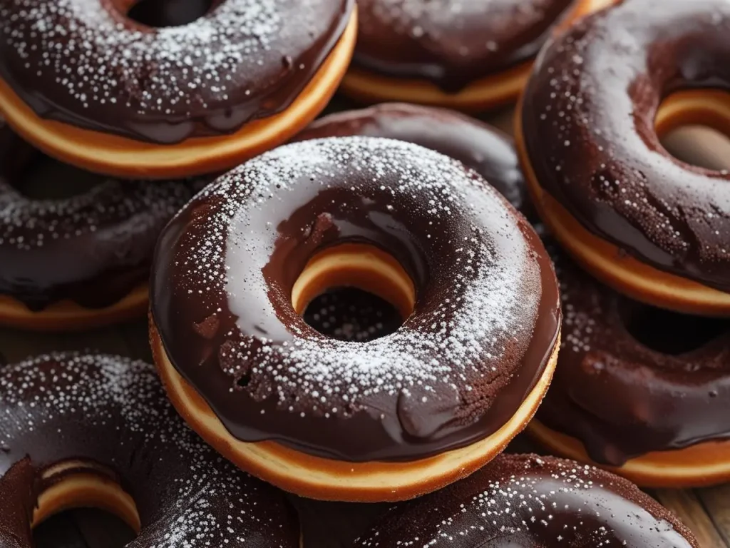 Chocolate donuts with rich glaze and colorful sprinkles on a plate.